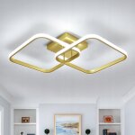 Comely plafonnier led salon moderne, 42w 4725lm luminaire plafonnier led or carr en aluminium, lampe ...