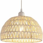 Comely ? suspension luminaire en rotin naturel ? abat - jour �30cm x 18cm ? hauteur r�glable 120cm ? ...