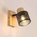 Comely - vintage applique murale intérieure en fer et bois, e27 industrial lampe murale, eclairage mural ... Comely - vintage applique murale intérieure en fer et bois, e27 industrial lampe murale, eclairage mural ...