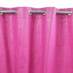 Thedecofactory - comete old - rideau en coton, lin et lurex fuschia 140x250