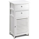 Commode � 2 tiroirs blanche avec porte