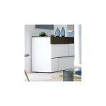 Commode 3 tiroirs 120x50x85 cm blanc et gris foncé - spiga Commode 3 tiroirs 120x50x85 cm blanc et gris foncé - spiga