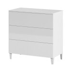 Commode amir 3 tiroirs l80 x h80cm - blanc - blanc