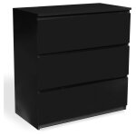Idmarket - commode 3 tiroirs tomi 78 cm bois noir