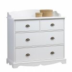 Commode 4 tiroirs blanche crdence