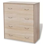 Commode 4 tiroirs bois de ch�ne clair jack