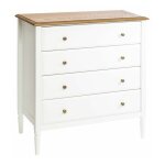 Atmosphera - commode 4 tiroirs en bois 'solen' 85cm blanc