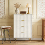 Commode 4 tiroirs coulissants, meuble de rangement, int�gr�e dispositif anti - tr�buchement, pour chambre ...