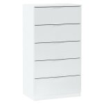 Commode de chambre à coucher avec 5 tiroirs avec guides en métal design moderne en artik blanc grand ... Commode de chambre à coucher avec 5 tiroirs avec guides en métal design moderne en artik blanc grand ...