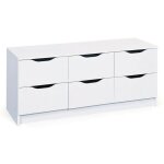 Paris prix - commode 6 tiroirs 'tilda' 122cm blanc