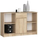 Akord - commode b17 chêne sonoma 120 cm 1 porte 1 tiroir façade chêne sonoma 6 étagères 120x40x77 cm Akord - commode b17 chêne sonoma 120 cm 1 porte 1 tiroir façade chêne sonoma 6 étagères 120x40x77 cm