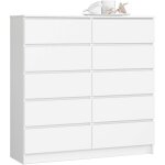 Akord - commode k120 blanche 120 cm 10 tiroirs façade blanche 120x40x121 cm Akord - commode k120 blanche 120 cm 10 tiroirs façade blanche 120x40x121 cm
