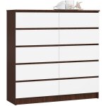 Akord - commode k120 weng� 120 cm 10 tiroirs fa�ade blanche 120x40x121 cm