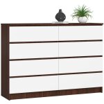 Akord - commode k140 wengé 138 cm 8 tiroirs façade blanche 138x40x99 cm Akord - commode k140 wengé 138 cm 8 tiroirs façade blanche 138x40x99 cm