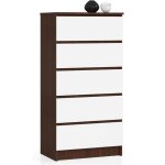 Akord - commode k60 weng 60 cm 5 tiroirs faade blanche 60x40x121 cm
