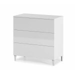 Commode amir 3 tiroirs l80 x h80cm - blanc - blanc