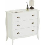 Commode antoinette au style baroque, en pin massif, lasuré blanc Commode antoinette au style baroque, en pin massif, lasuré blanc