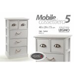 Commode blanche polyvalente en bois 40 x 29 x 73 cm