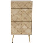 Commode en bois paulownia avec 5 tiroirs - largeur 45 x hauteur 93 x profondeur 35cm pegane Commode en bois paulownia avec 5 tiroirs - largeur 45 x hauteur 93 x profondeur 35cm pegane
