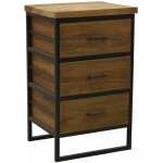 Aubry gaspard - commode en bois recycl� et m�tal loft 3 tiroirs