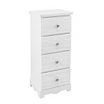 Commode de chambre en mdf avec quatre tiroirs bianca blanc 31, 5x26x h80 cm