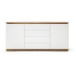 Commode en chêne massif laqué blanc mat - l172 x h81 x p40 cm pegane Commode en chêne massif laqué blanc mat - l172 x h81 x p40 cm pegane