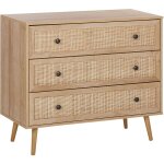 Commode chiffonnier 3 tiroirs cannage décoratif en rotin meuble de rangement idéal pour chambre ou salon ... Commode chiffonnier 3 tiroirs cannage décoratif en rotin meuble de rangement idéal pour chambre ou salon ...
