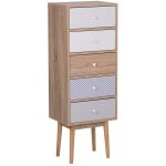 Commode de type chiffonnier compos de 5 tiroirs aux motifs diffrent avec pieds en bois d'hva design ...