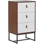 Commode chiffonnier effet bois foncé avec 3 tiroirs blancs pratiques meuble fonctionnel et Élégant pour ... Commode chiffonnier effet bois foncé avec 3 tiroirs blancs pratiques meuble fonctionnel et Élégant pour ...