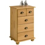 Commode chambre colmar l 49 cm en bois massif - brun