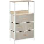 Homcom - commode meuble de rangement chiffonnier 4 tiroirs amovibles 1 étagère 58 x 29 x 103 cm gris ... Homcom - commode meuble de rangement chiffonnier 4 tiroirs amovibles 1 étagère 58 x 29 x 103 cm gris ...