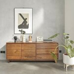 Berah getah - commode en mindi massif finition noyer 180 cm Berah getah - commode en mindi massif finition noyer 180 cm