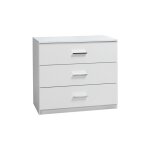 Meublorama - commode panarea 3 tiroirs faades laques blanches.