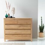 Berah getah - commode en bois teck massif 120 cm