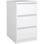 Commode à trois tiroirs, coloris blanc brillant, 40 x 70 x 50 cm - dmora Commode à trois tiroirs, coloris blanc brillant, 40 x 70 x 50 cm - dmora