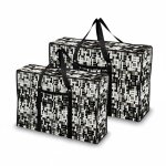 Compactor sac de rangement pour couette avec zip, 50x70x30 cm, polypropyl�ne, gris / blanc