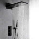 Kroos  - colonne de douche encastrable thermostatique avec pommeau double fonction pluie et cascade ...
