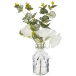 Composition eucalyptus artificielle vase verre h39cm atmosphera crateur d'intrieur