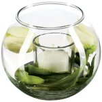 Composition florale artificielle bougie vase verre h10cm - atmosphera crateur d'intrieur