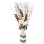 Composition florale artificielle vase osier h50cm atmosphera crateur d'intrieur