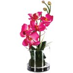Composition d orchides artificielles vase verre h37cm atmosphera crateur d'intrieur
