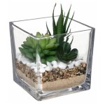 Composition  plante artificielle  15cm transparent