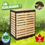 Outiror - composteur en bois pin du canada autoclave - 400 litres