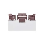 Bica - salon de jardin venice avec deux fauteuils canape' et table d'exte'rieur en polypropyle'ne effet ... Bica - salon de jardin venice avec deux fauteuils canape' et table d'exte'rieur en polypropyle'ne effet ...