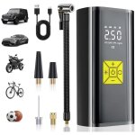 Compresseur � air portatif, mini compresseur a air portatif 4000mah, pompe a 150 psi gonfleur velo avec ...
