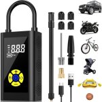 Compresseur � air portatif, version gonfleur pneus voiture pompe a velo mini compresseur de voiture �cran ...