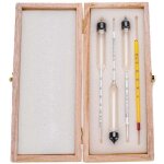 Compteur d'alcool 3 pi�ces avec thermom�tre ? plage 0 - 100 vol% ? �chelle minimale 1% vol ? mat�riau ...