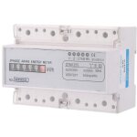 Compteur electrique triphas� num�rique, 20 - 80a triphas� din rail kilowattheure meter kwh meter 220 ...