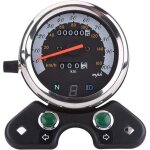 Compteur de vitesse de moto � jauge num�rique, tachym�tre de moto universel double odom�tre compteur ...