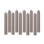 Comptoirdelabougie - lot de 10 bougies bton 'hugo' 16cm taupe
